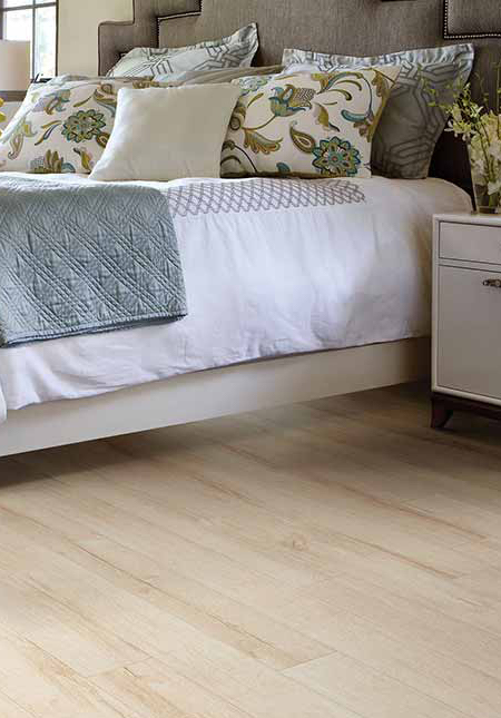 light white oak flooring in modern kitchen