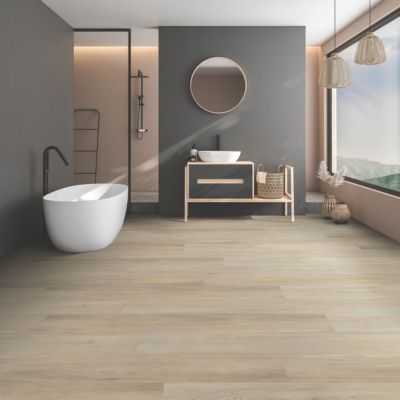 luxury vinyl plank floors in a Steinbach bathroom