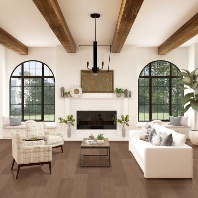 engineered hardwood floors in a bright Steinbach living room