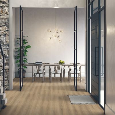 wood look laminate flooring in a dining room